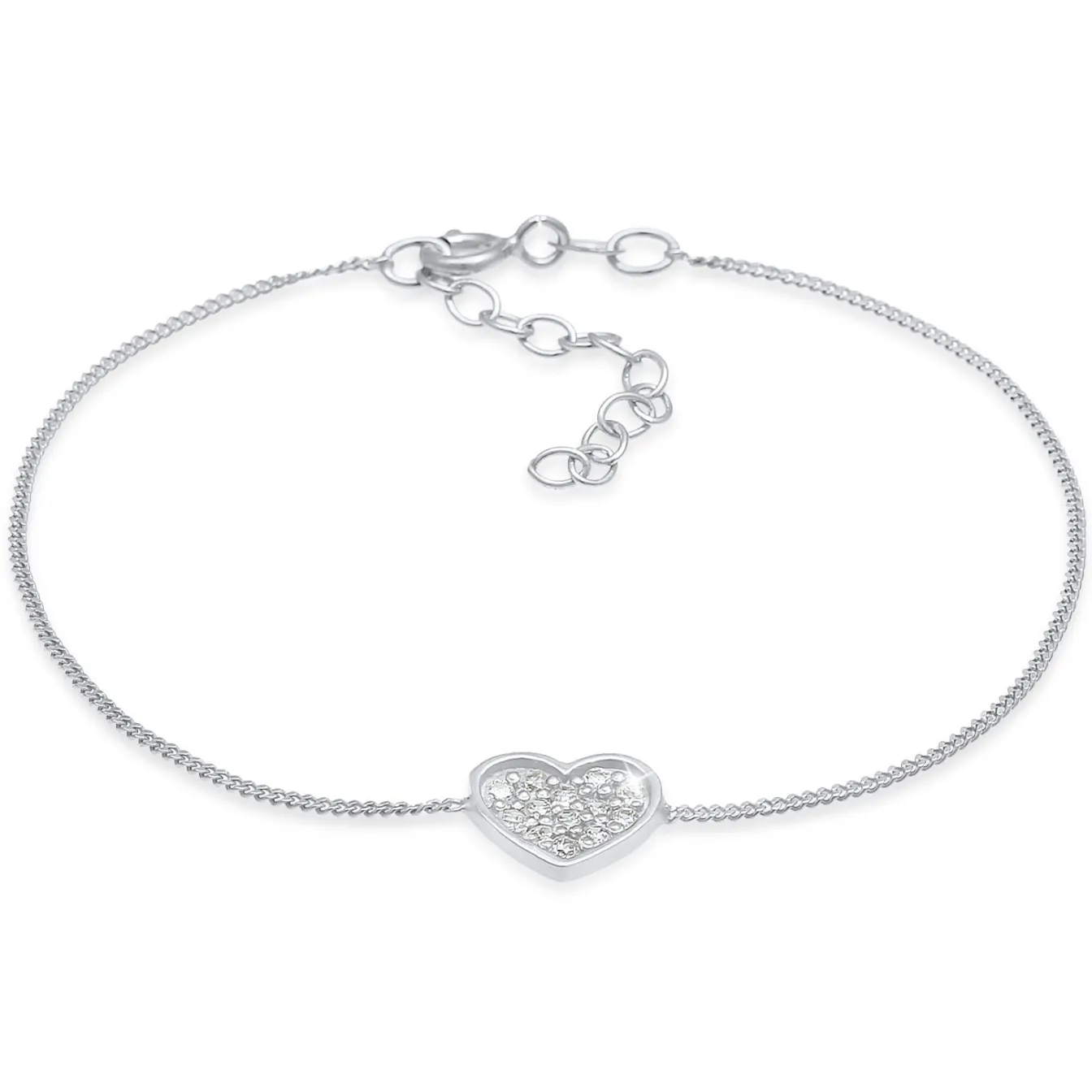 Elli "Armband Herz | Zirkonia ( Weiß )< Symbol-schmuck|Herz-schmuck