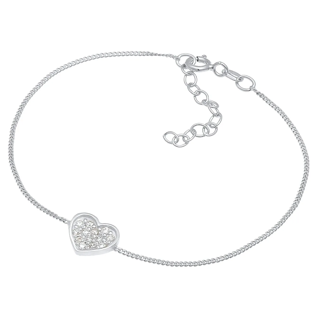 Elli "Armband Herz | Zirkonia ( Weiß )< Symbol-schmuck|Herz-schmuck