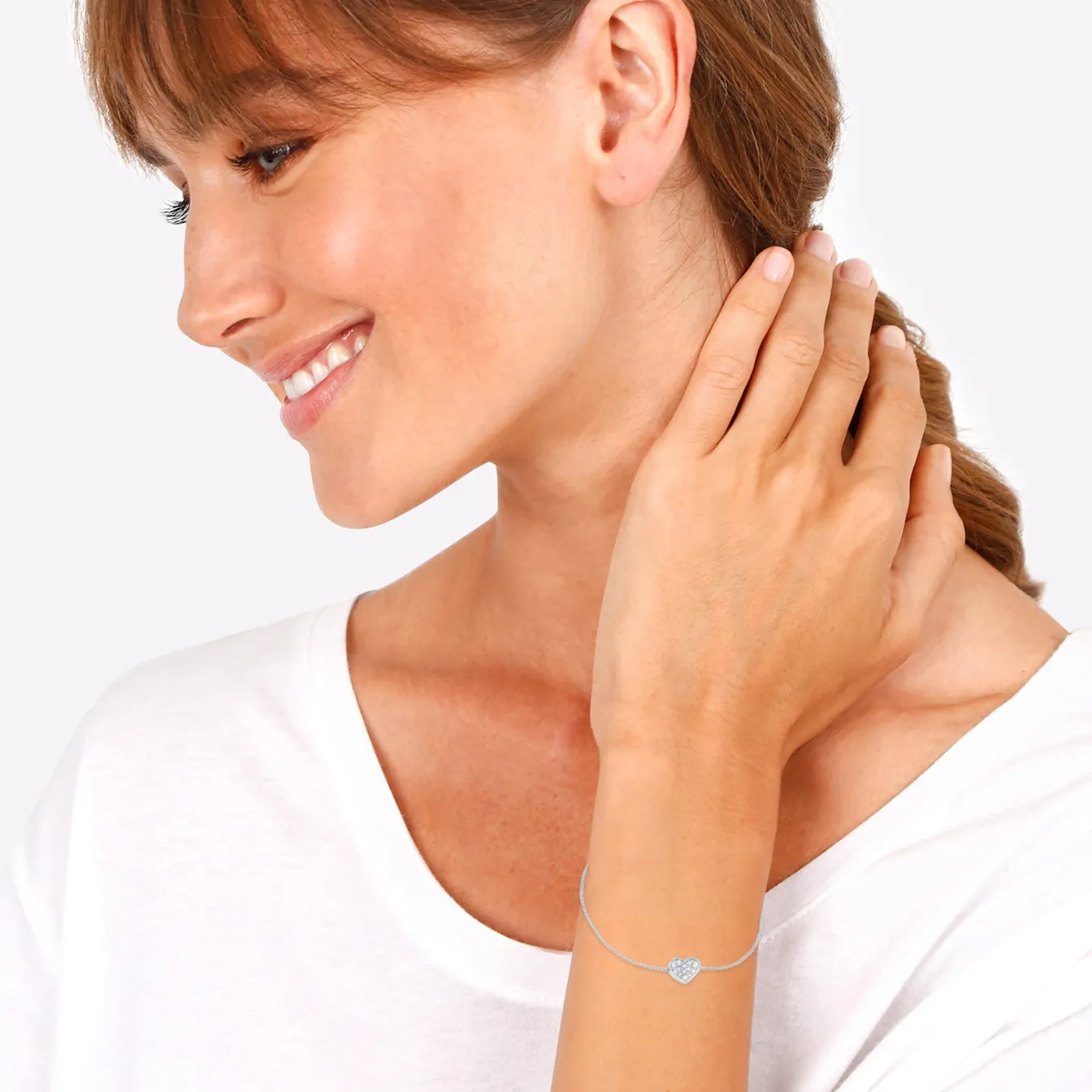Elli "Armband Herz | Zirkonia ( Weiß )< Symbol-schmuck|Herz-schmuck