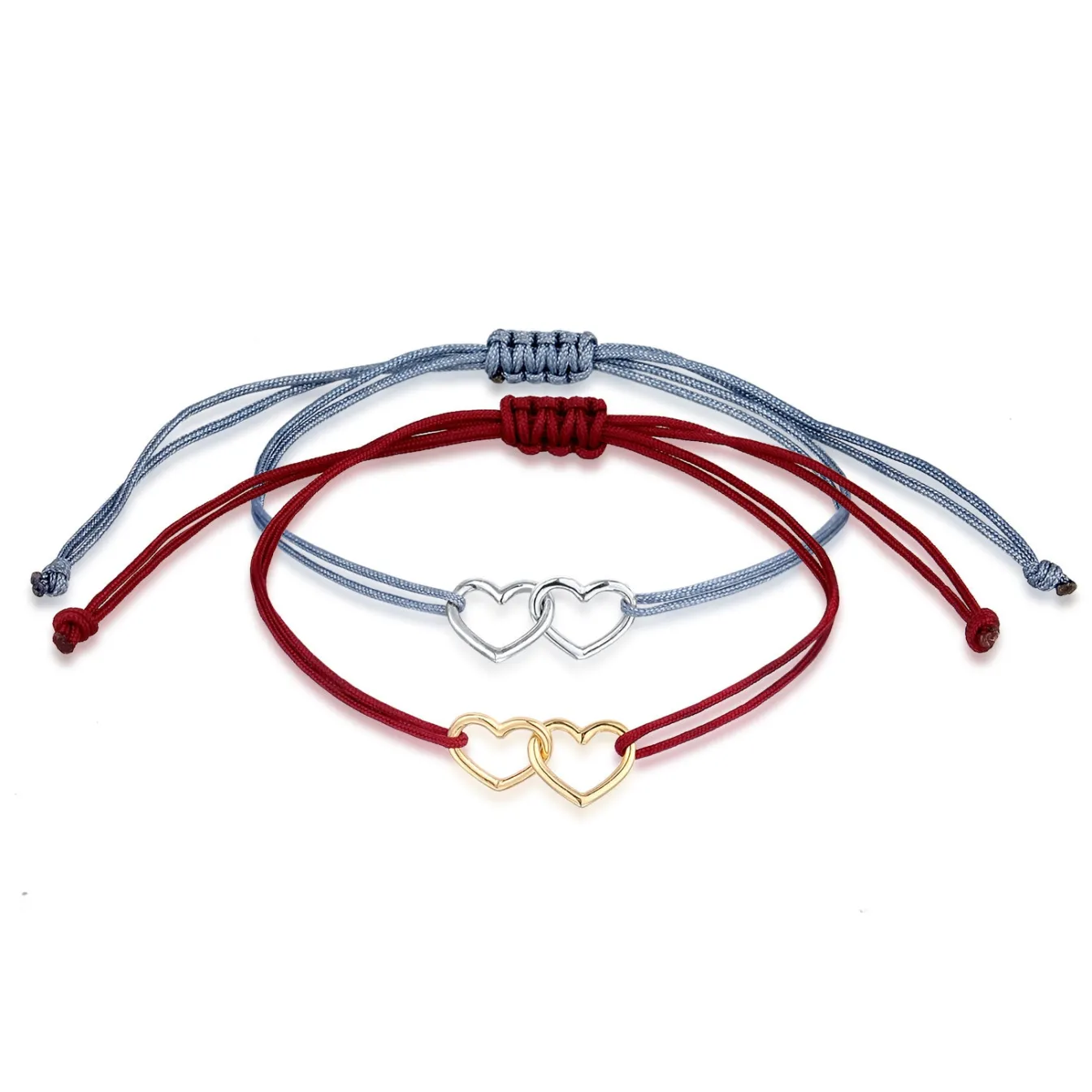 Elli "Armband Herz (Bicolor) | Nylon< Vergoldet|Symbol-schmuck