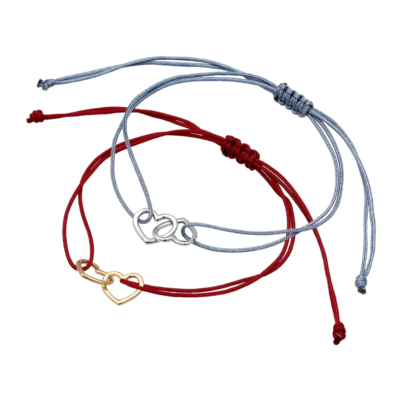 Elli "Armband Herz (Bicolor) | Nylon< Vergoldet|Symbol-schmuck