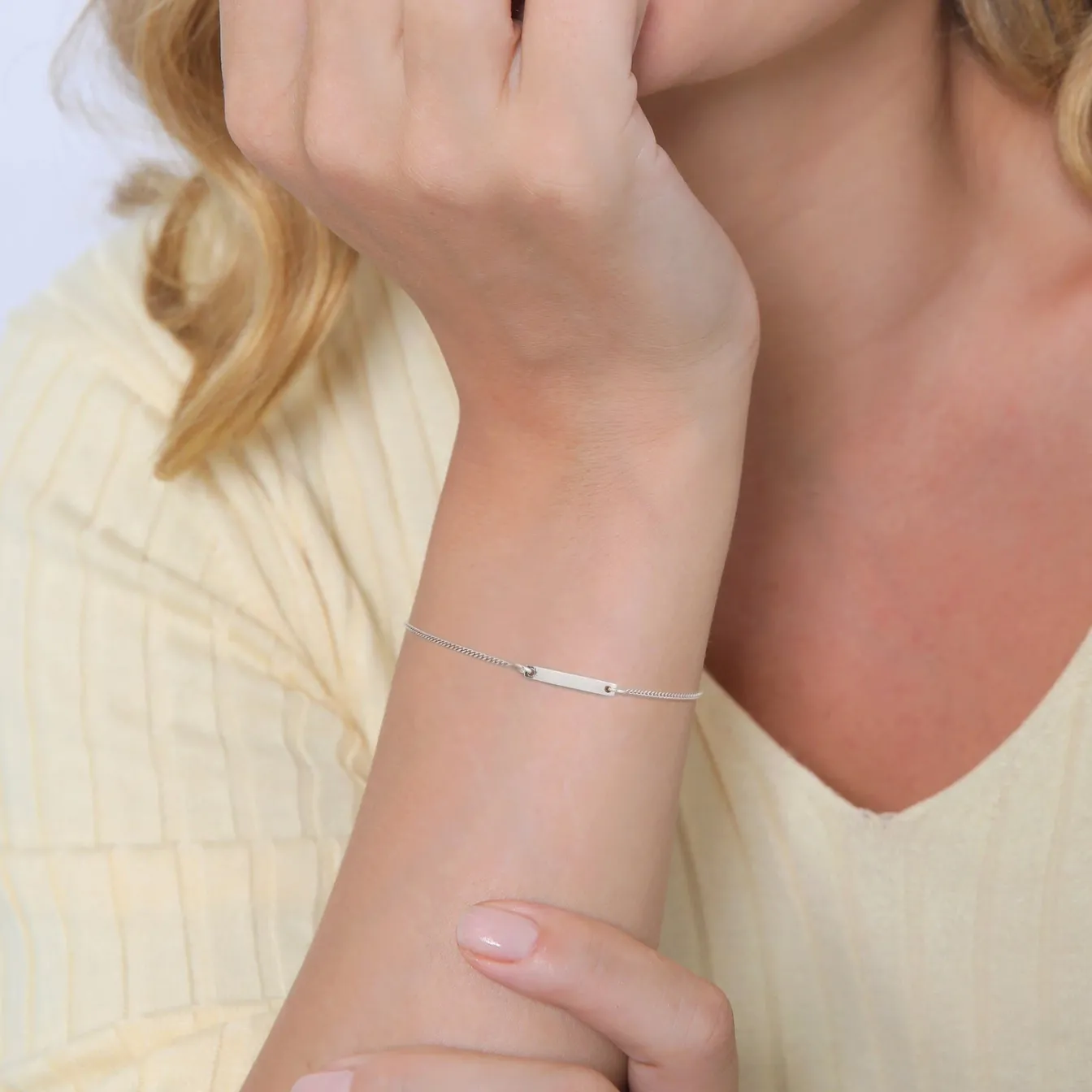 Elli "Armband ID Platte< Armbänder|Silber