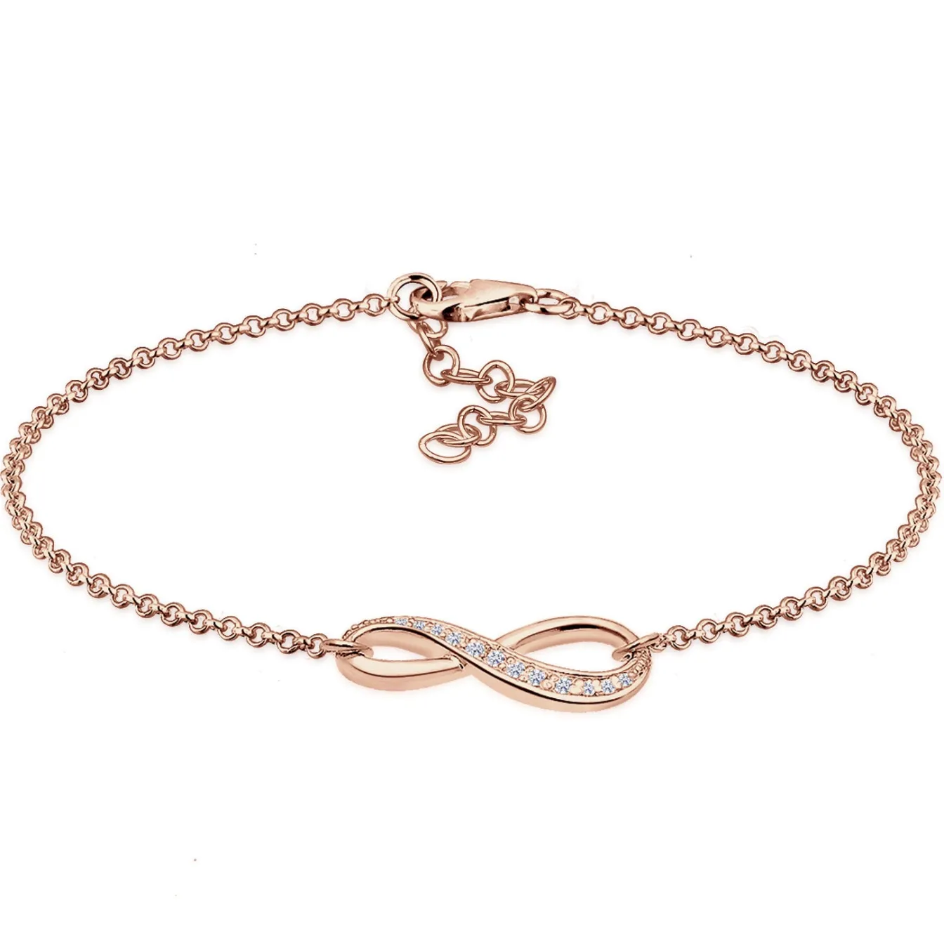 Elli "Armband Infinity | Zirkonia ( Weiß )< Roségold|Symbol-schmuck
