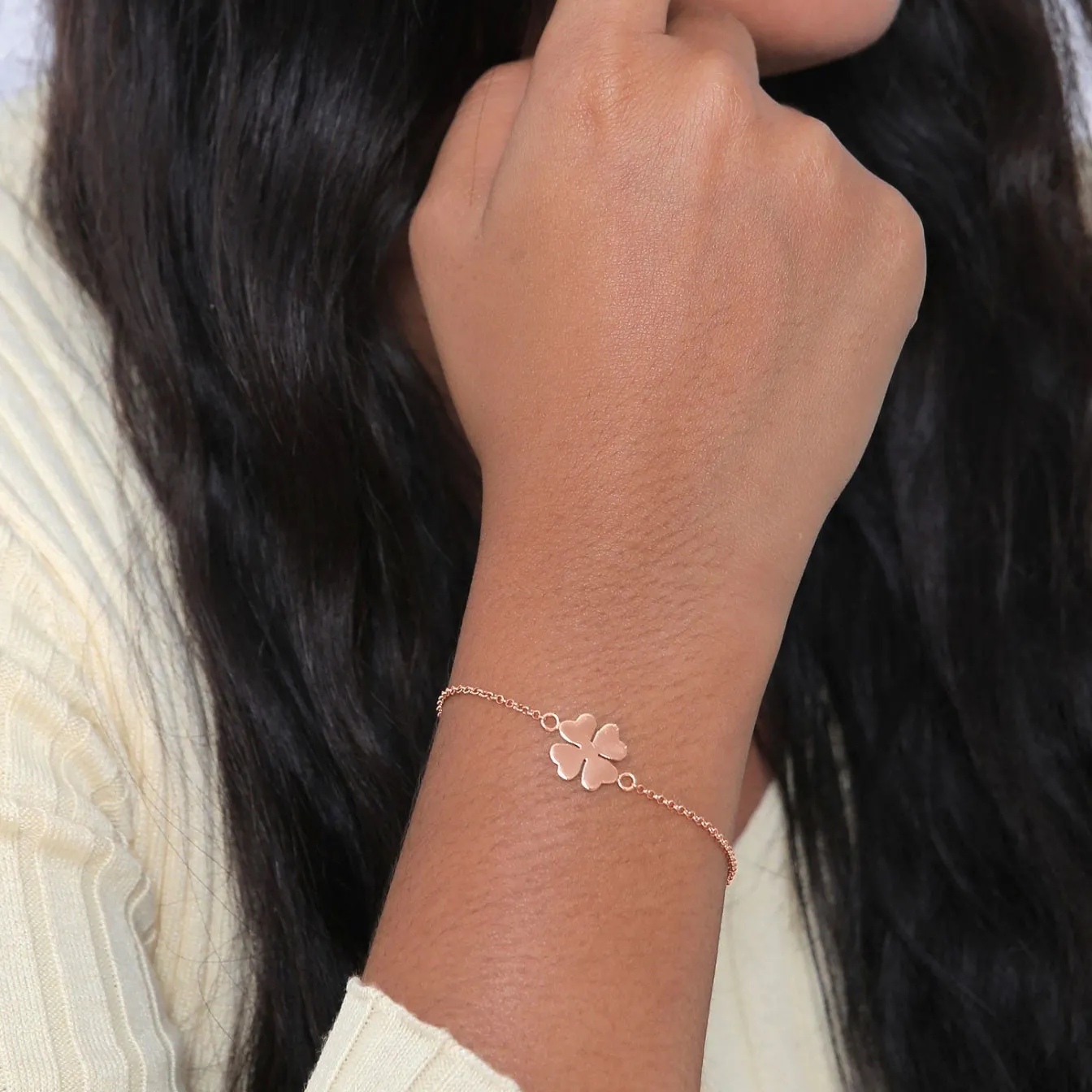 Elli "Armband Kleeblatt< Roségold|Symbol-schmuck
