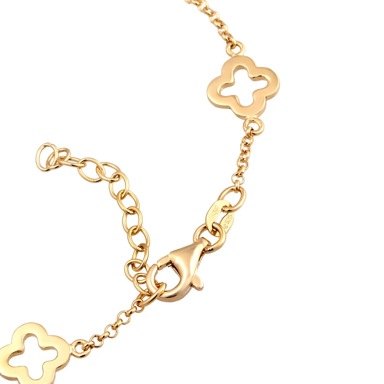Elli "Armband Kleeblatt | Zirkonia (Weiß)< Vergoldet|Symbol-schmuck