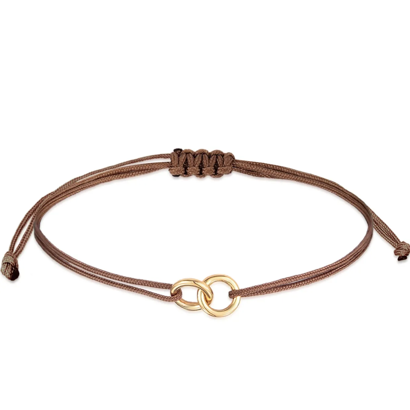 Elli "Armband Kreis Geo | Nylon (Braun)< Armbänder|Vergoldet