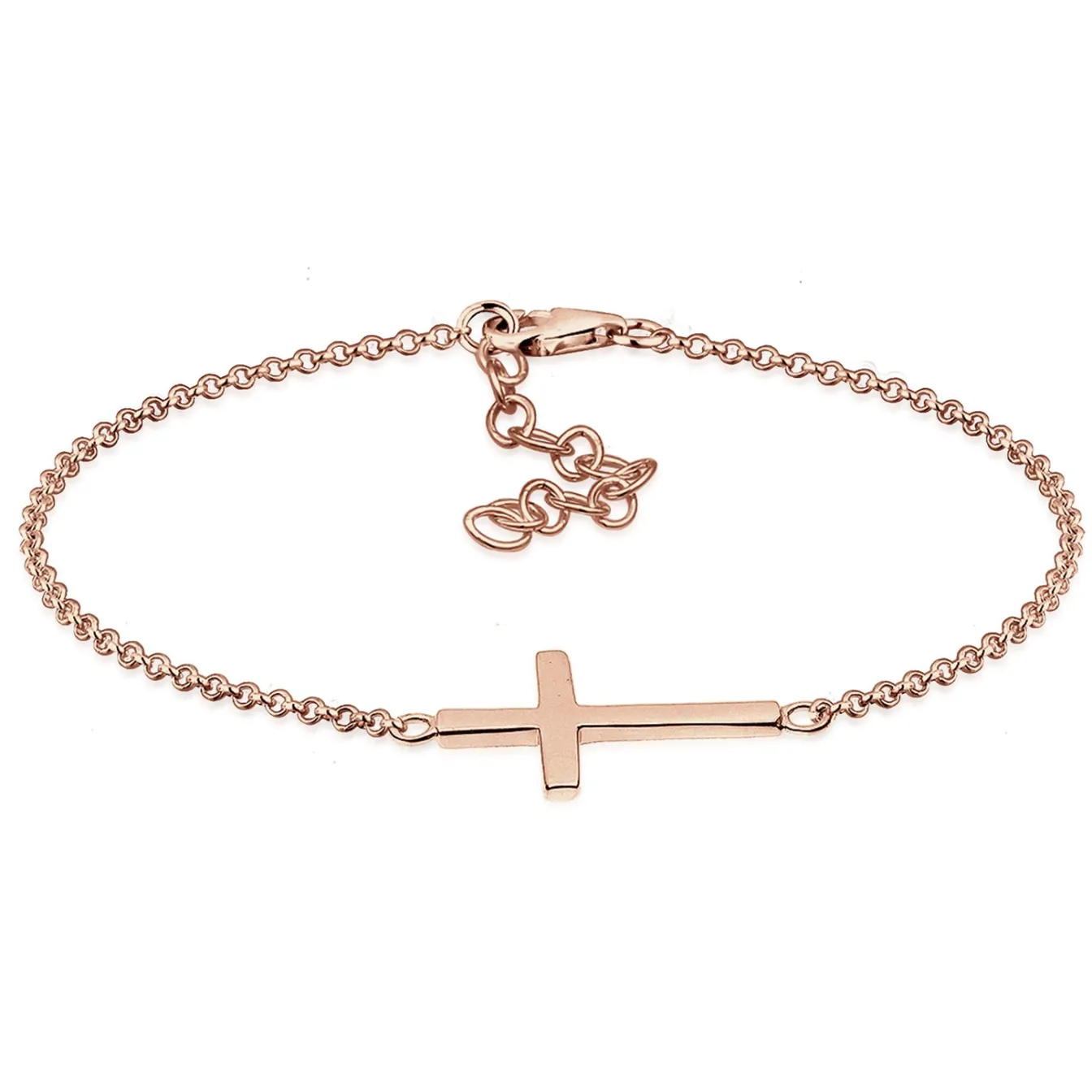 Elli "Armband Kreuz< Roségold|Symbol-schmuck