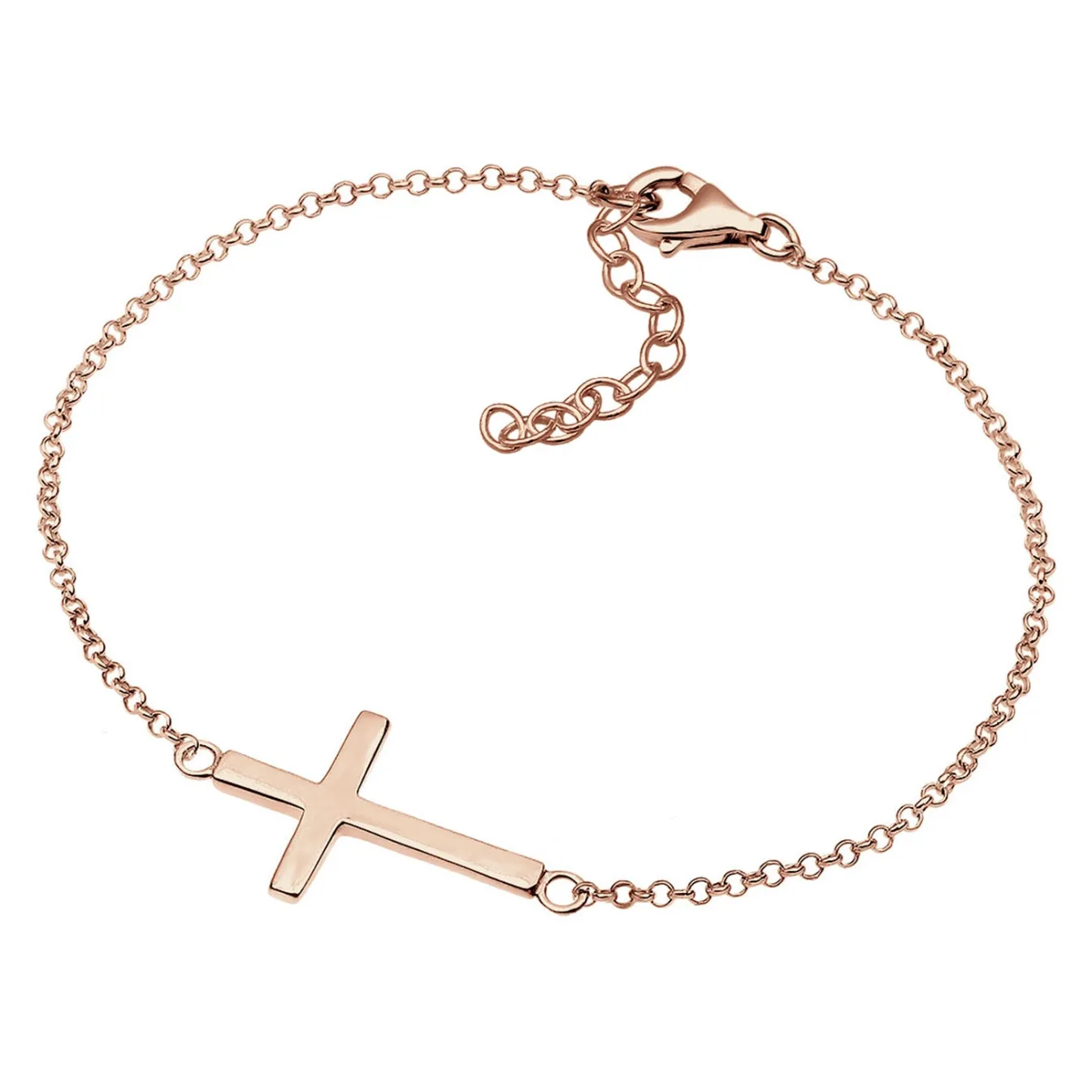 Elli "Armband Kreuz< Roségold|Symbol-schmuck