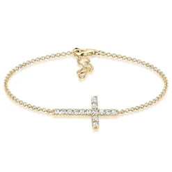 Elli "Armband Kreuz | Kristall (Weiß)< Silber|Symbol-schmuck