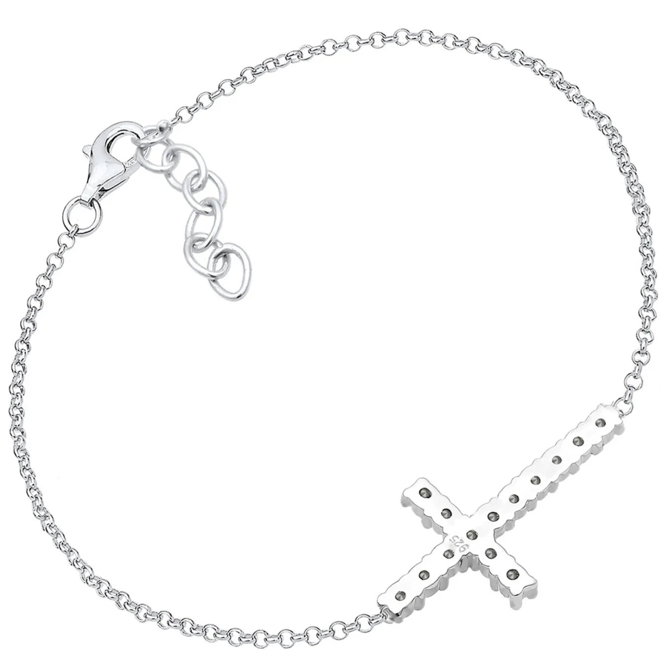 Elli "Armband Kreuz | Kristall (Weiß)< Silber|Symbol-schmuck