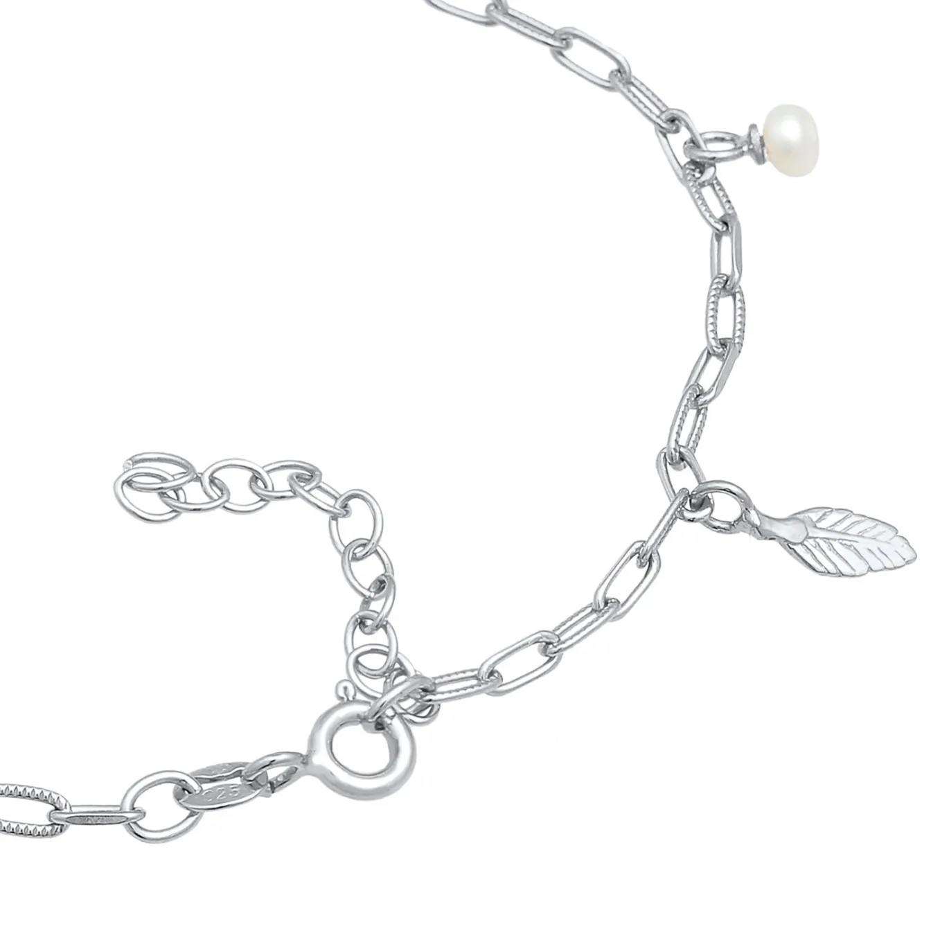 Elli "Armband Kreuz Feder Herz | Perle< Symbol-schmuck|Herz-schmuck