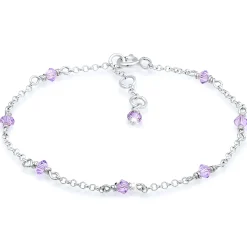 Elli "Armband Kugel | Kristall ( Violett hell )<Kinder Kinderschmuck