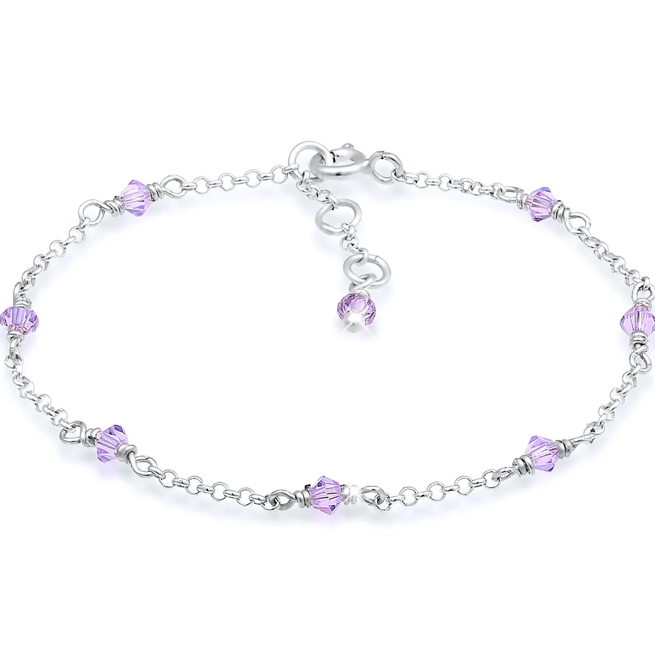 Elli "Armband Kugel | Kristall ( Violett hell )<Kinder Kinderschmuck