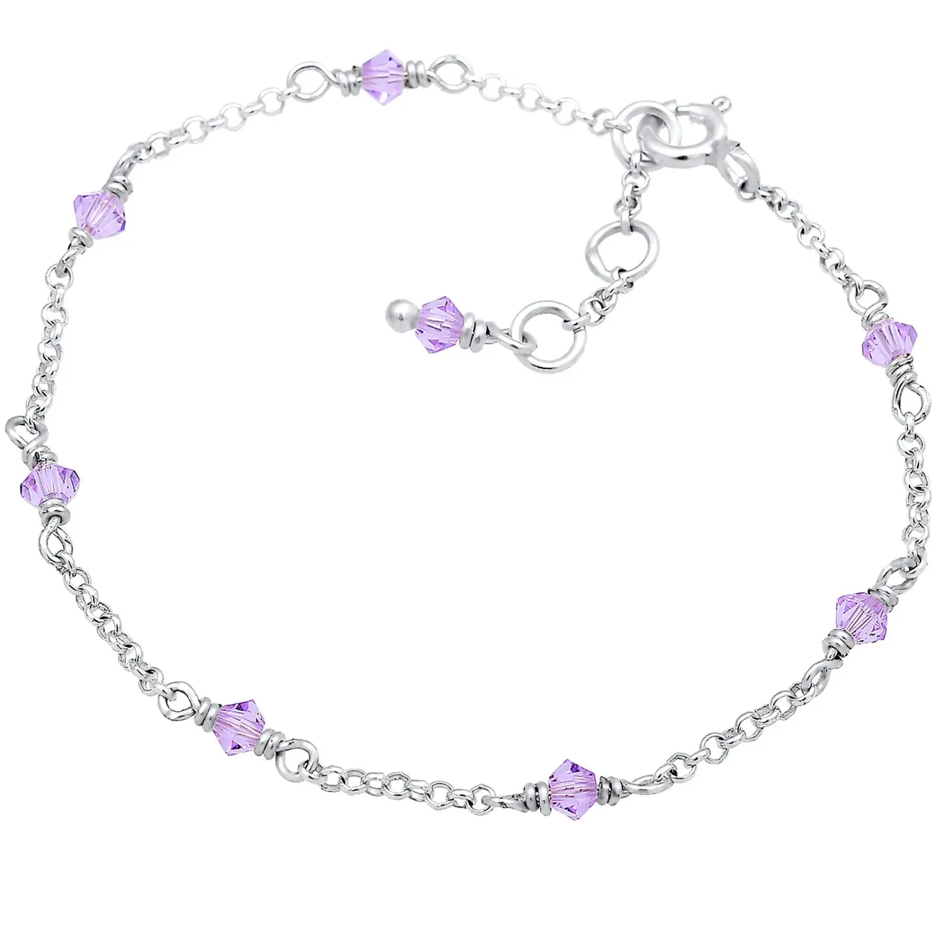 Elli "Armband Kugel | Kristall ( Violett hell )<Kinder Kinderschmuck