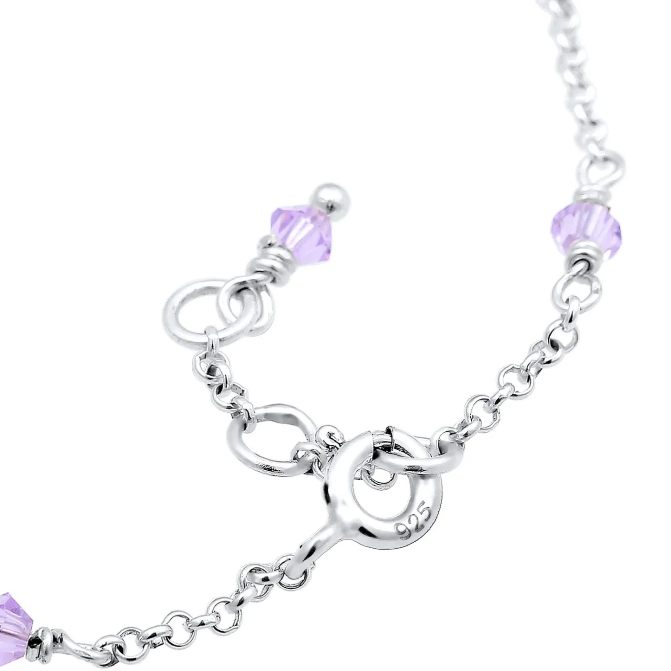 Elli "Armband Kugel | Kristall ( Violett hell )<Kinder Kinderschmuck