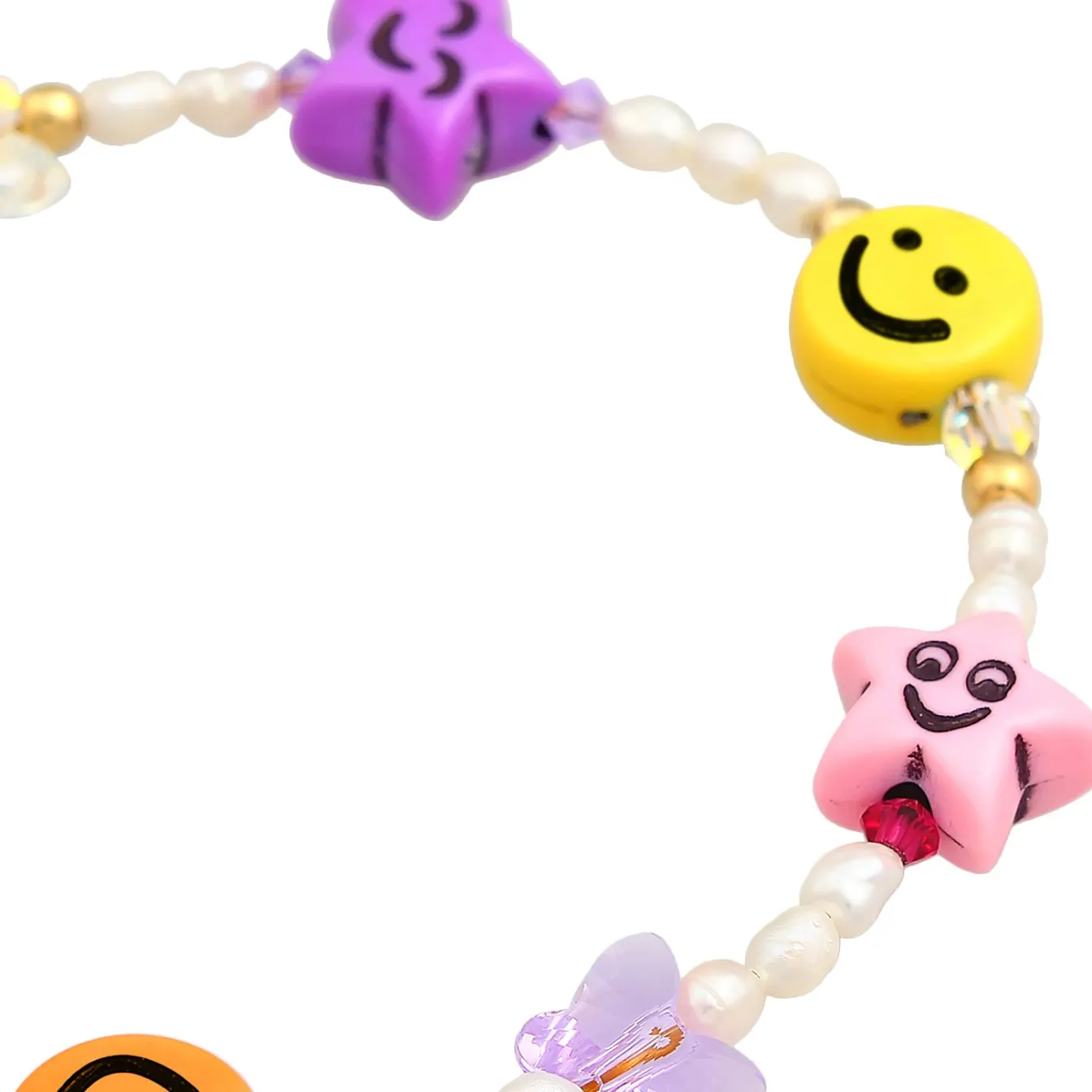 Elli "Armband mit Smiling Face Beads | Süßwasserperlen, Nylon< Symbol-schmuck|Perlen