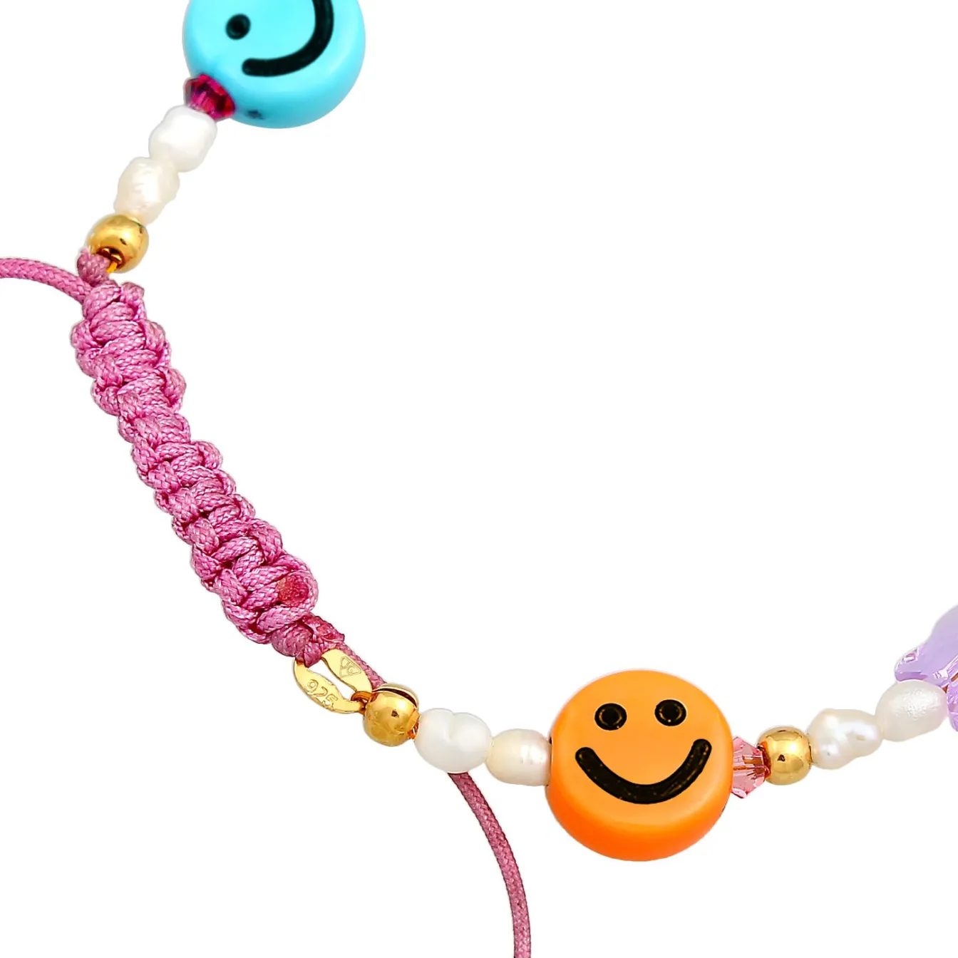 Elli "Armband mit Smiling Face Beads | Süßwasserperlen, Nylon< Symbol-schmuck|Perlen