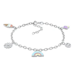 Elli "Armband mit Smiling Face Blume Eis | Emaille< Symbol-schmuck|Letzte Chance