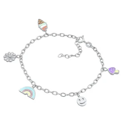 Elli "Armband mit Smiling Face Blume Eis | Emaille< Symbol-schmuck|Letzte Chance