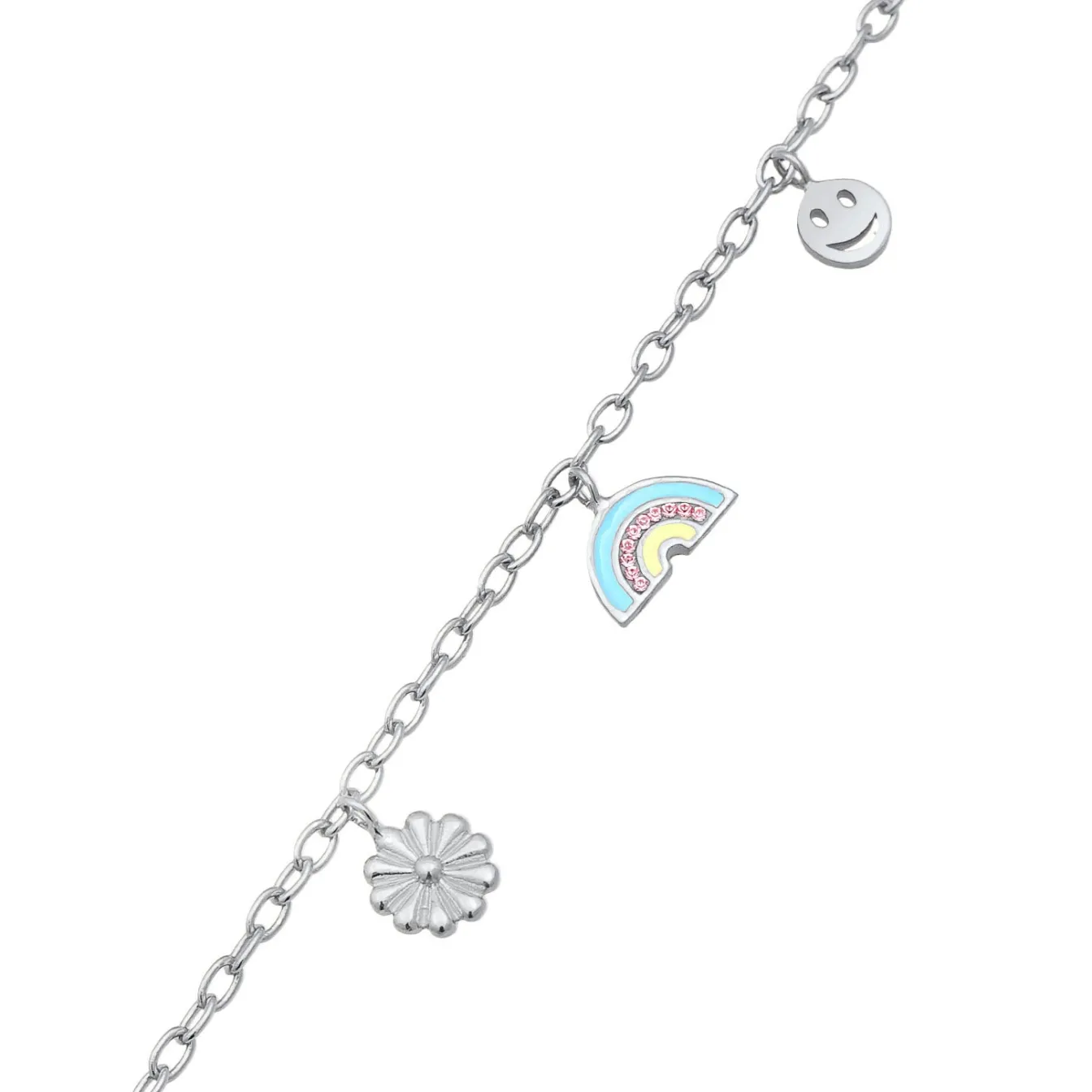 Elli "Armband mit Smiling Face Blume Eis | Emaille< Symbol-schmuck|Letzte Chance