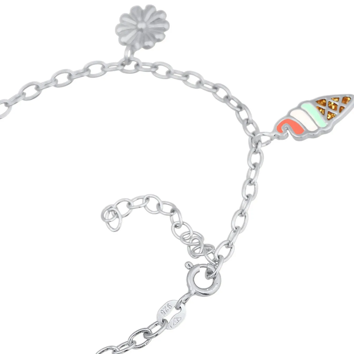Elli "Armband mit Smiling Face Blume Eis | Emaille< Symbol-schmuck|Letzte Chance
