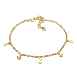 Elli "Armband Mond Stern | Kristall (Weiß)<Kinder Symbol-schmuck|Kinderschmuck