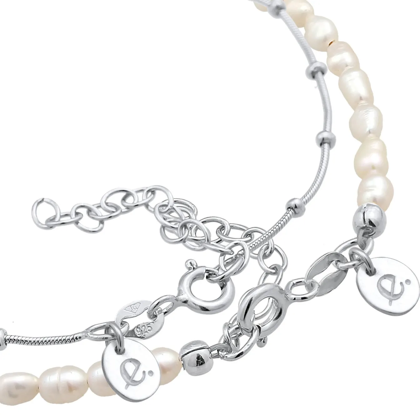 Elli "Armband Set Kugelkette | Süßwasserperle< Hochzeit|Perlen