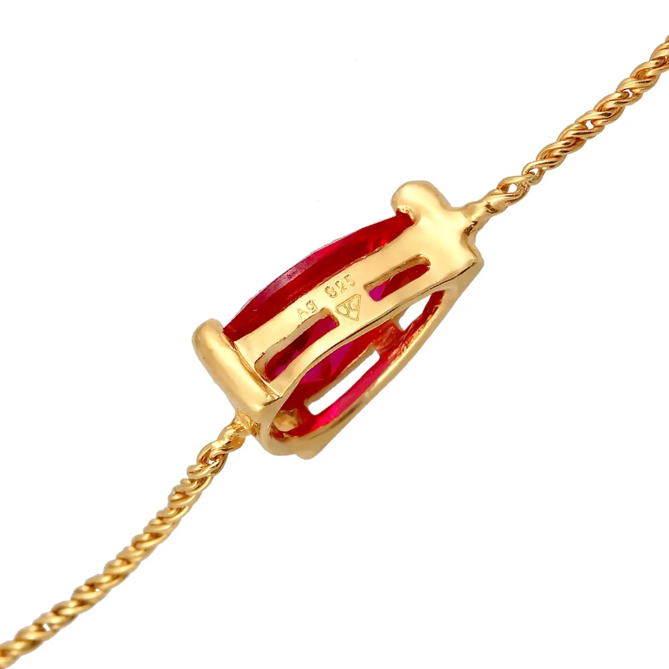 Elli "Armband Solitär | Synth. Rubin (Rot)< Edelsteine|Armbänder