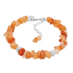 Elli "Armband Steine Beads | Aventurin (Braun)< Armbänder|Silber