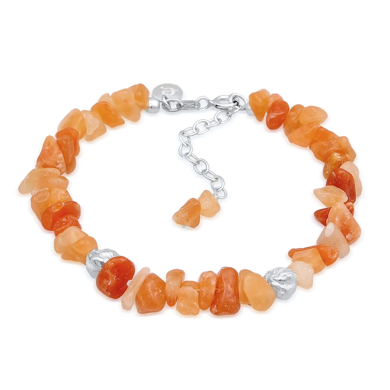 Elli "Armband Steine Beads | Aventurin (Braun)< Armbänder|Silber