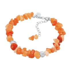 Elli "Armband Steine Beads | Aventurin (Braun)< Armbänder|Silber