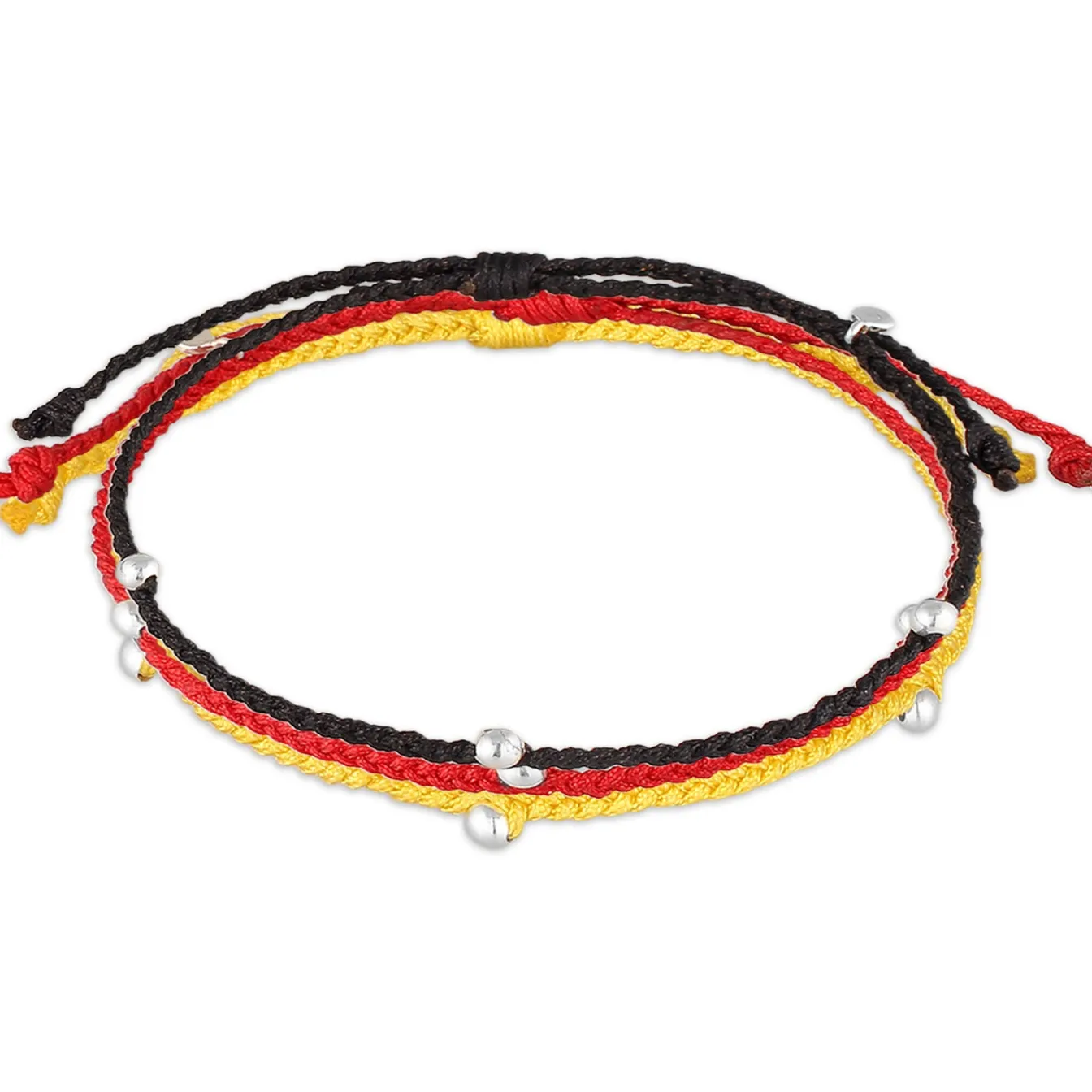 Elli "Armbandset Fußball | Nylon (Schwarz, Rot, Gelb)< Armbänder