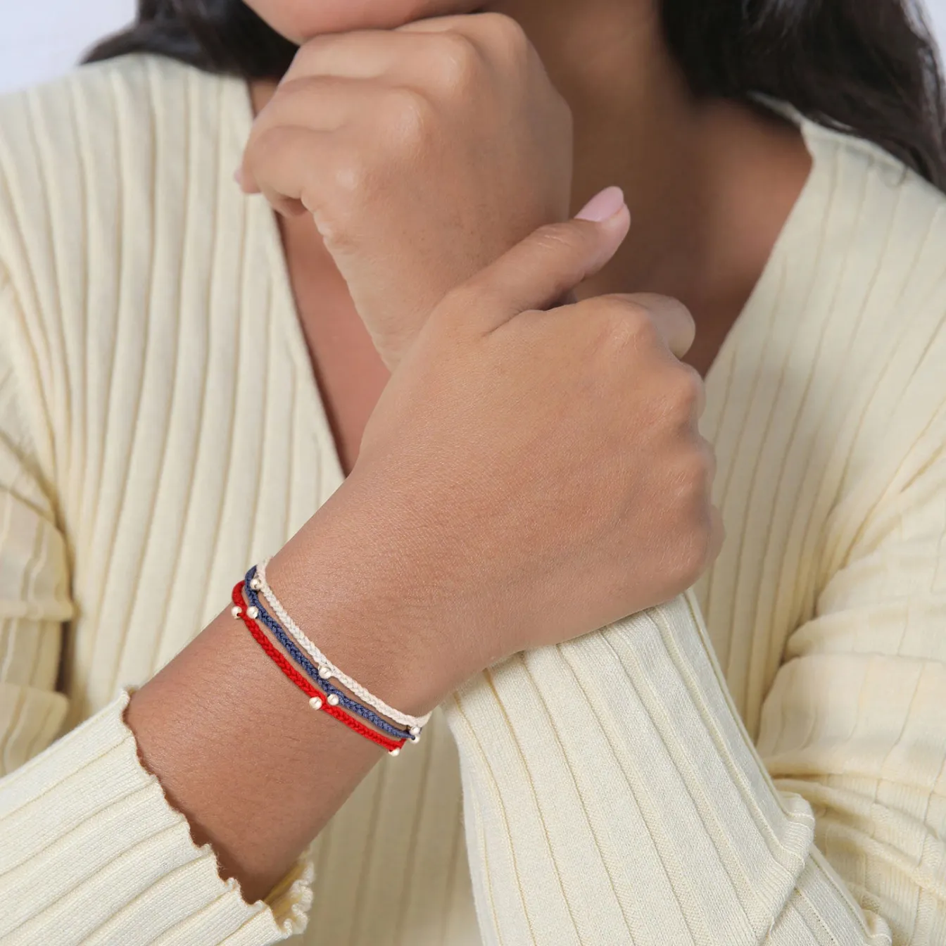 Elli "Armbandset Fußball | Nylon (Schwarz, Rot, Gelb)< Armbänder