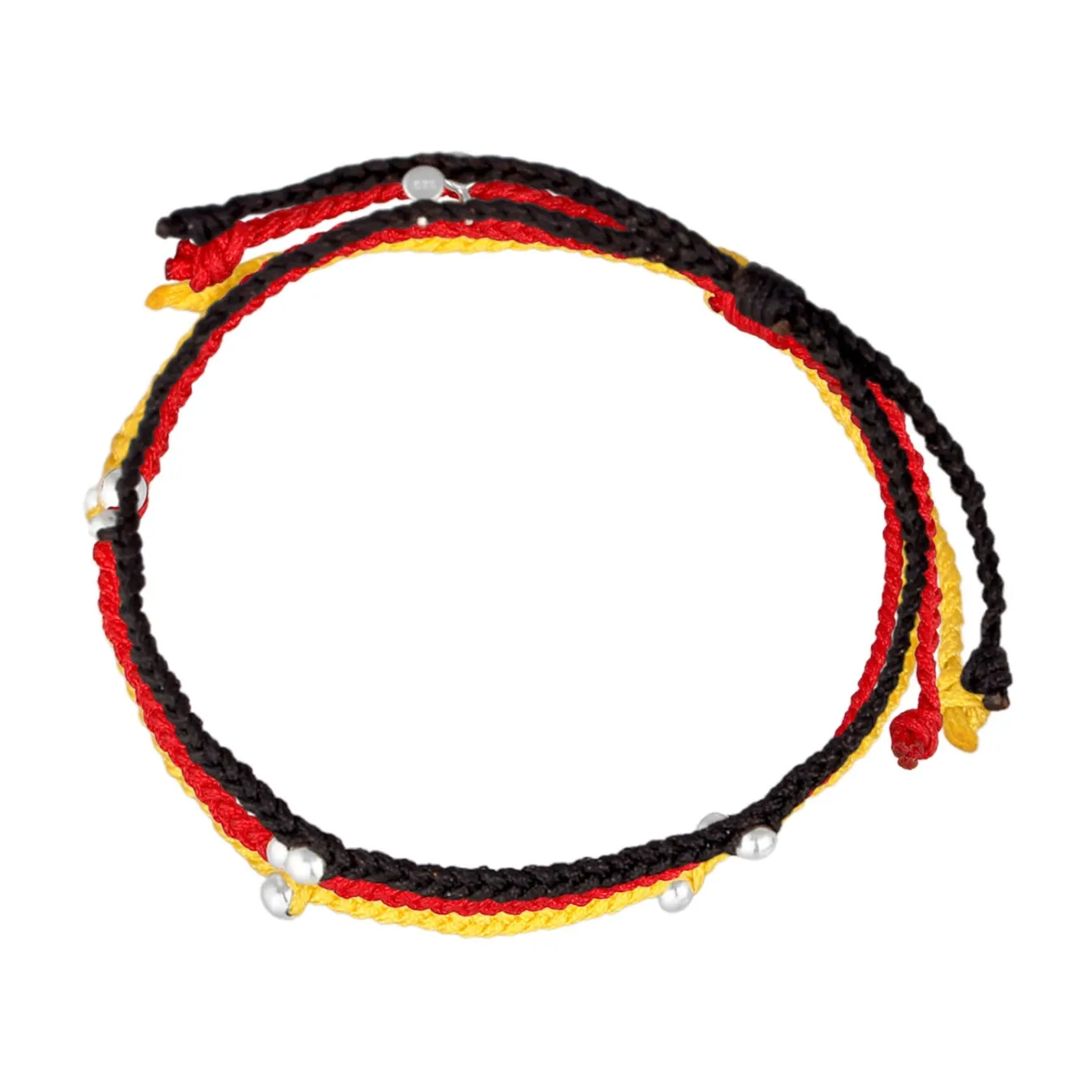 Elli "Armbandset Fußball | Nylon (Schwarz, Rot, Gelb)< Armbänder