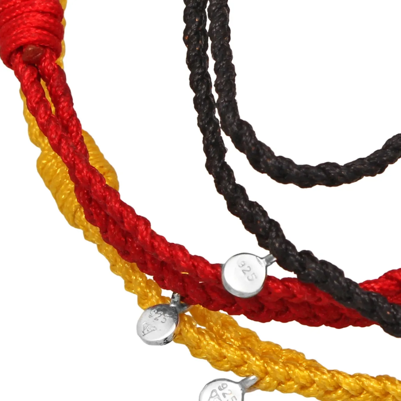 Elli "Armbandset Fußball | Nylon (Schwarz, Rot, Gelb)< Armbänder
