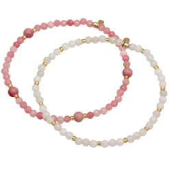 Elli "ArmbandSet Perlen | Achat, Quarz (Rosa)< Perlen|Armbänder
