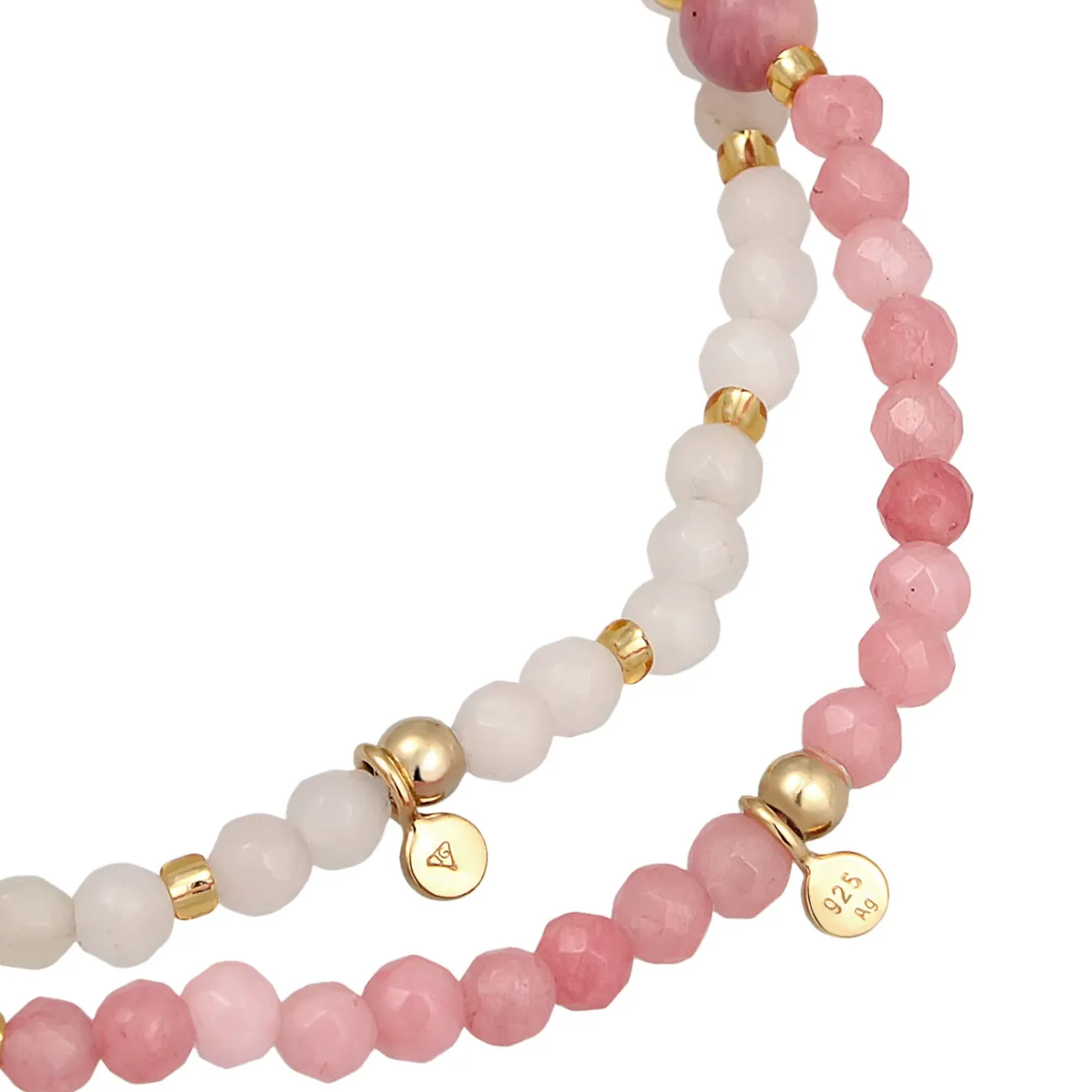 Elli "ArmbandSet Perlen | Achat, Quarz (Rosa)< Perlen|Armbänder