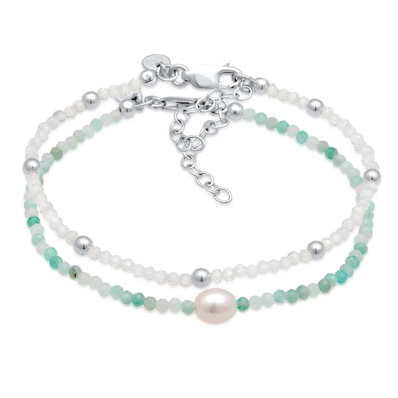 Elli "ArmbandSet Perlen | Mondstein, Süßwasserzuchtperle< Perlen|Armbänder