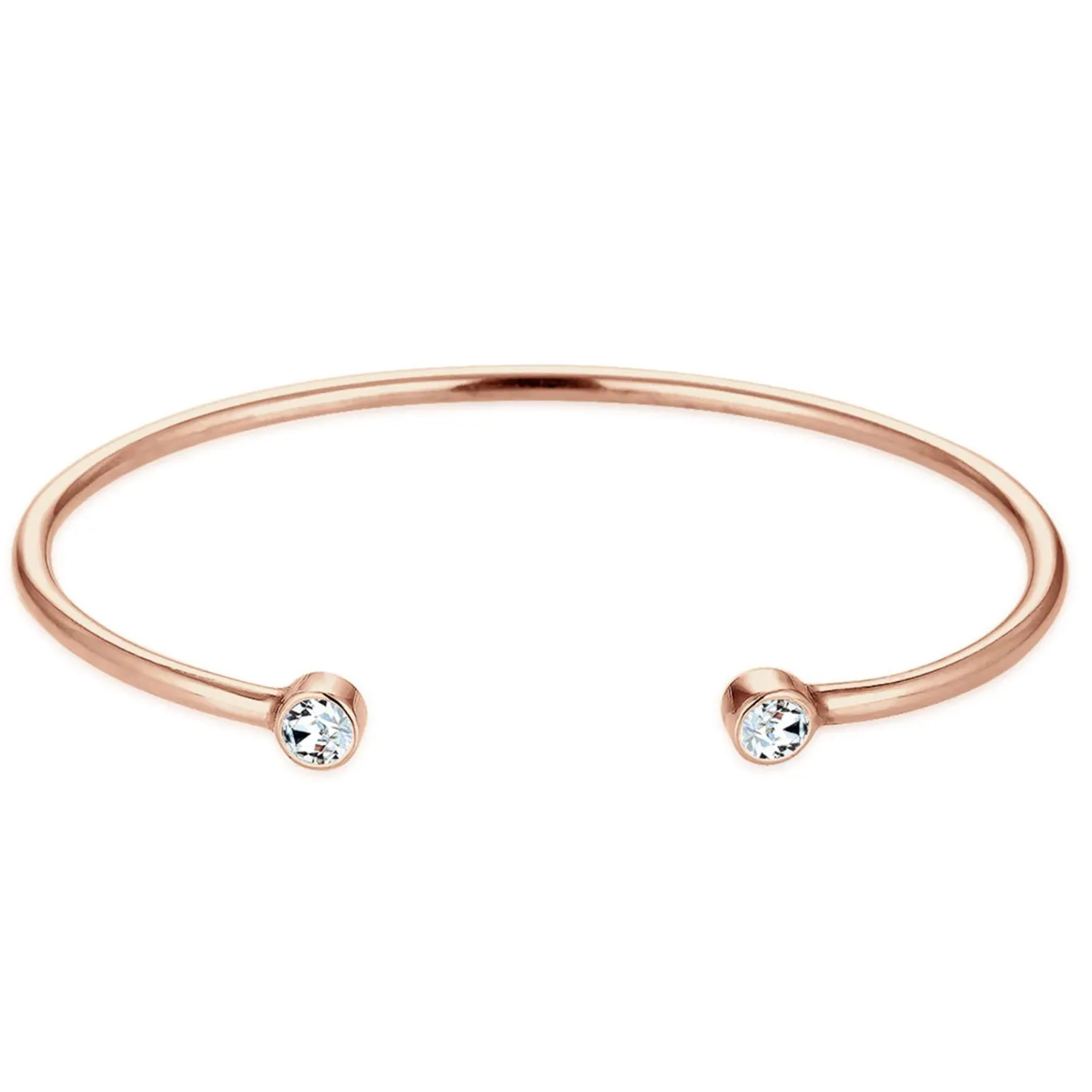 Elli "Armreif | Kristall ( Weiß )< Roségold|Armbänder