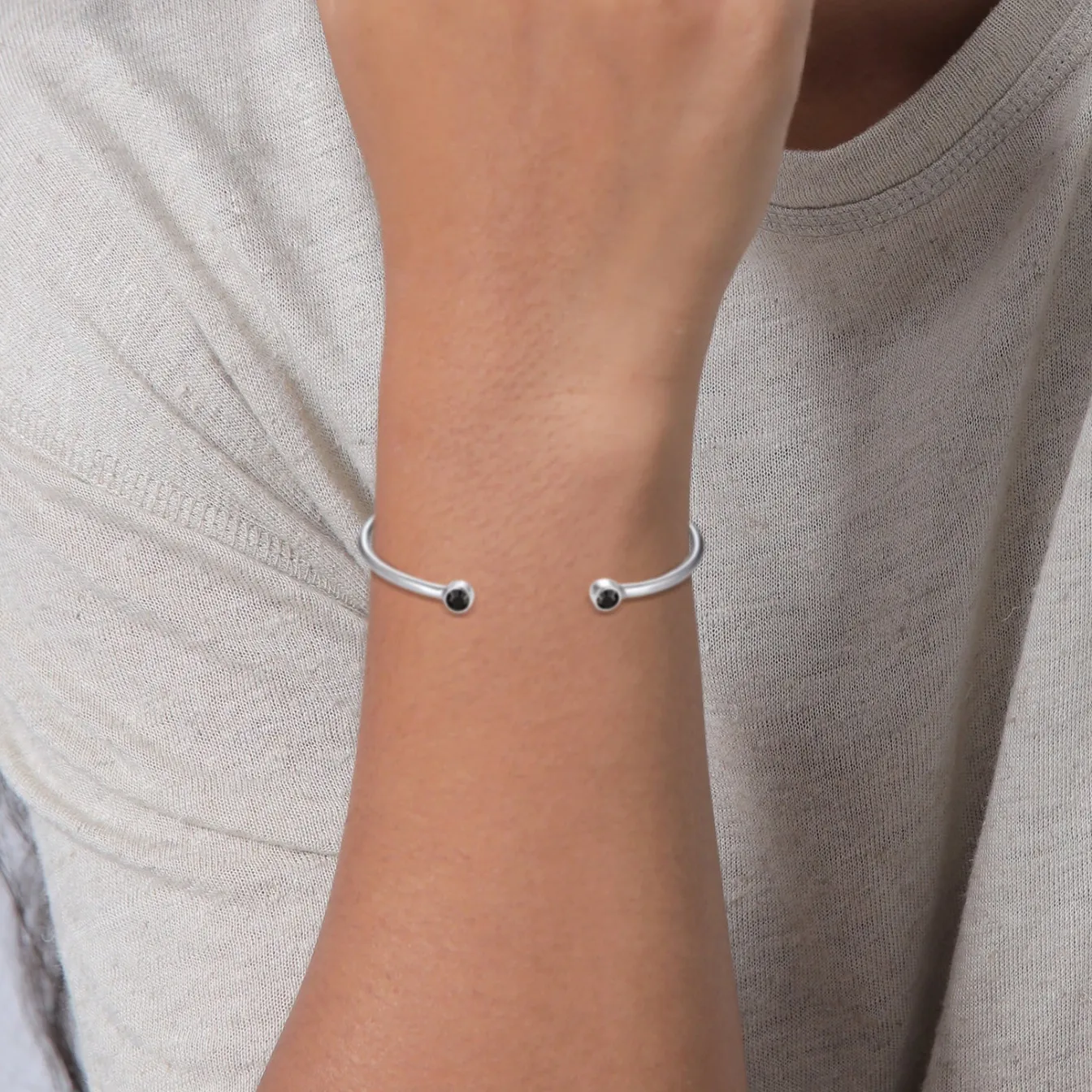 Elli "Armreif | Kristall ( Weiß )< Roségold|Armbänder