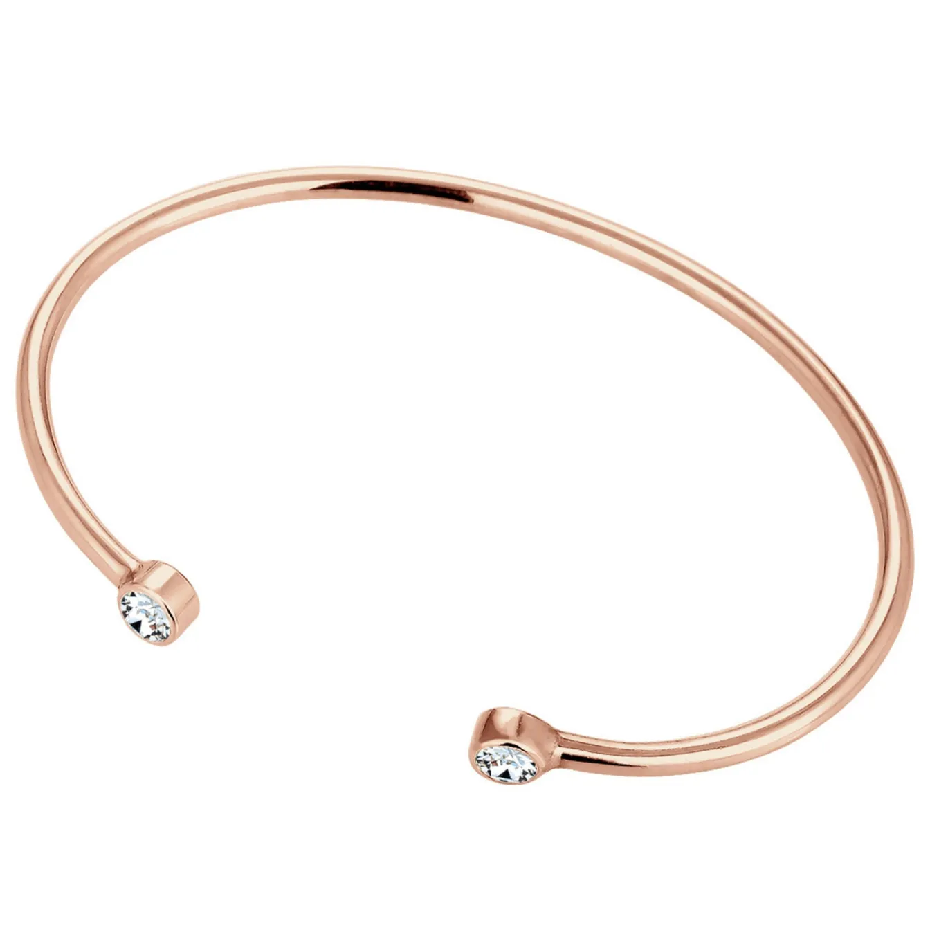 Elli "Armreif | Kristall ( Weiß )< Roségold|Armbänder