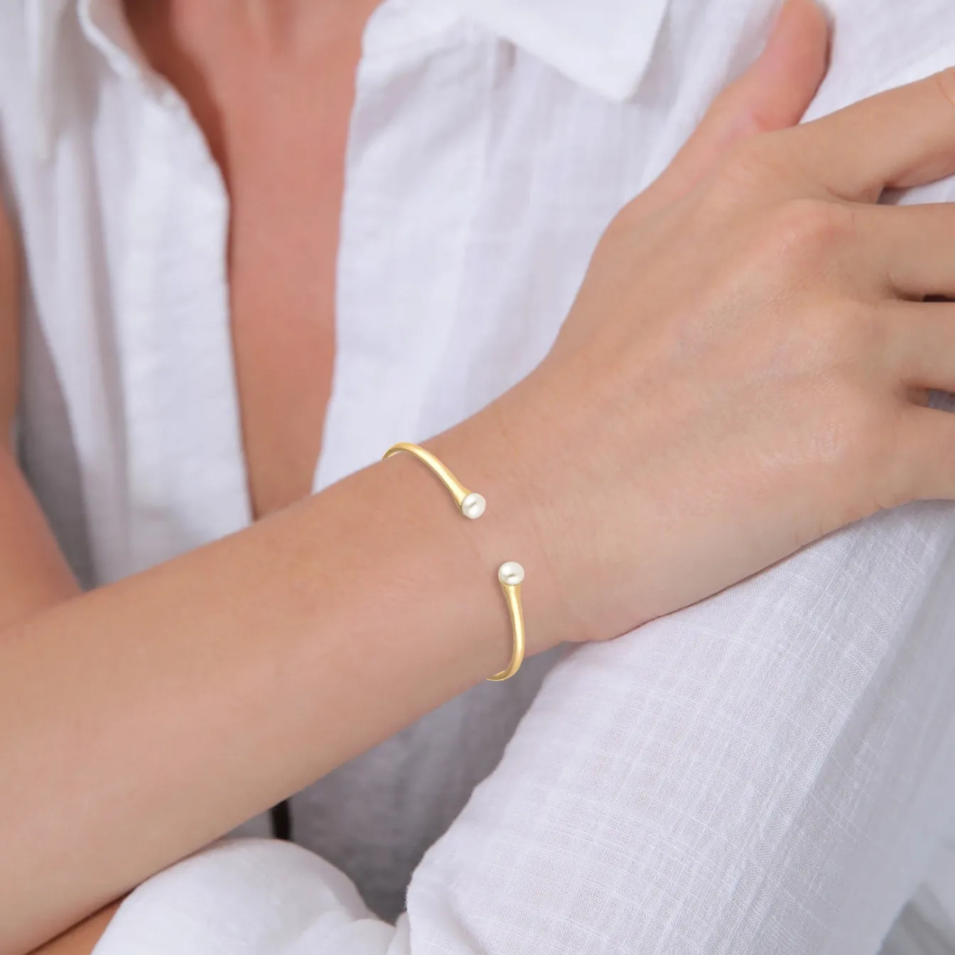 Elli "Armreif | Süßwasserperle< Hochzeit|Perlen