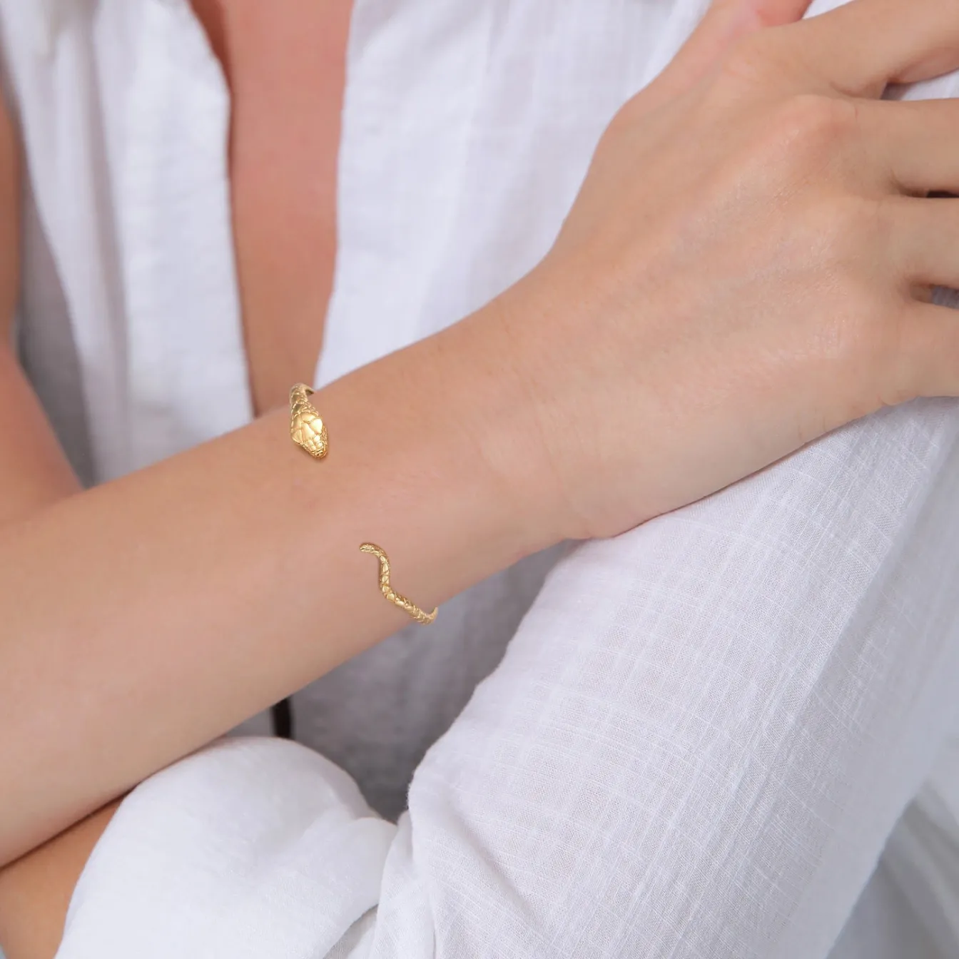 Elli "Armreif Schlange< Armbänder|Vergoldet