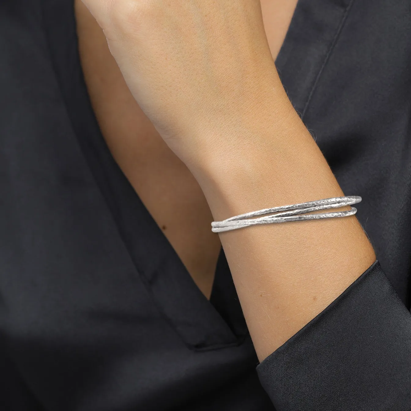 Elli "Armreif Trio Organic< Vergoldet|Armbänder