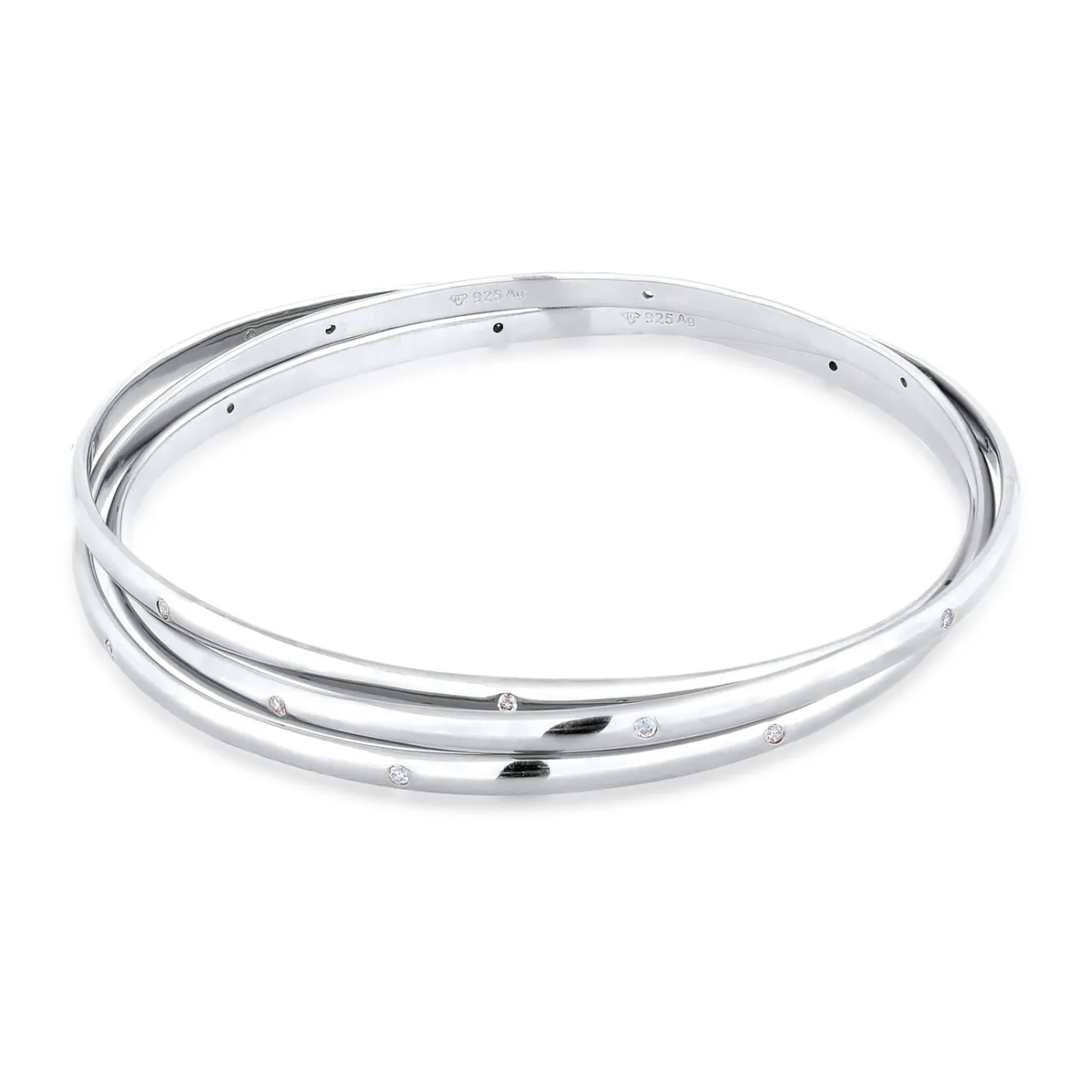 Elli "Armreif Verschlungen | Zirkonia (Weiß)< Vergoldet|Armbänder