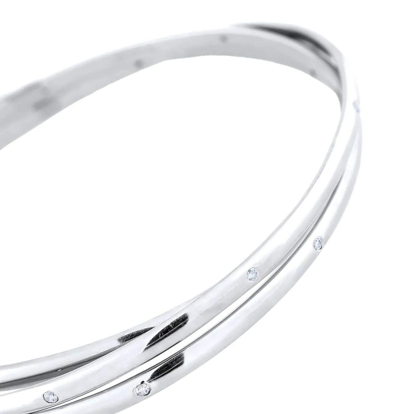 Elli "Armreif Verschlungen | Zirkonia (Weiß)< Vergoldet|Armbänder