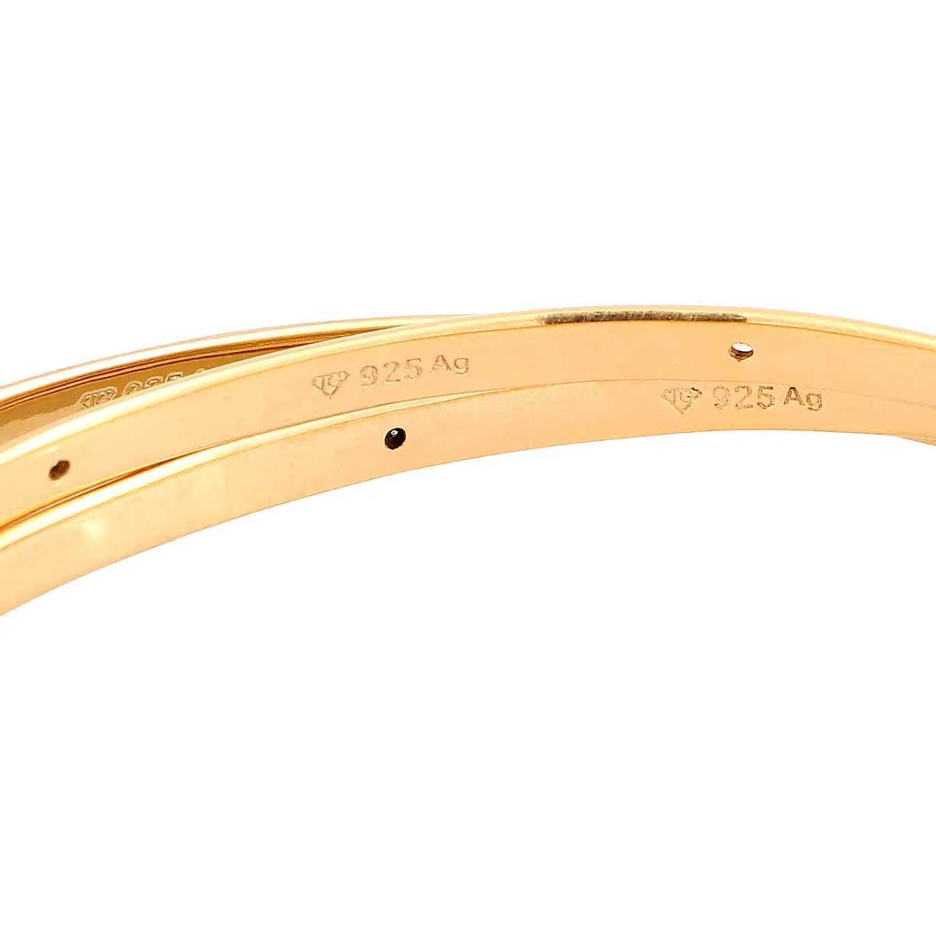 Elli "Armreif Verschlungen | Zirkonia (Weiß)< Vergoldet|Armbänder