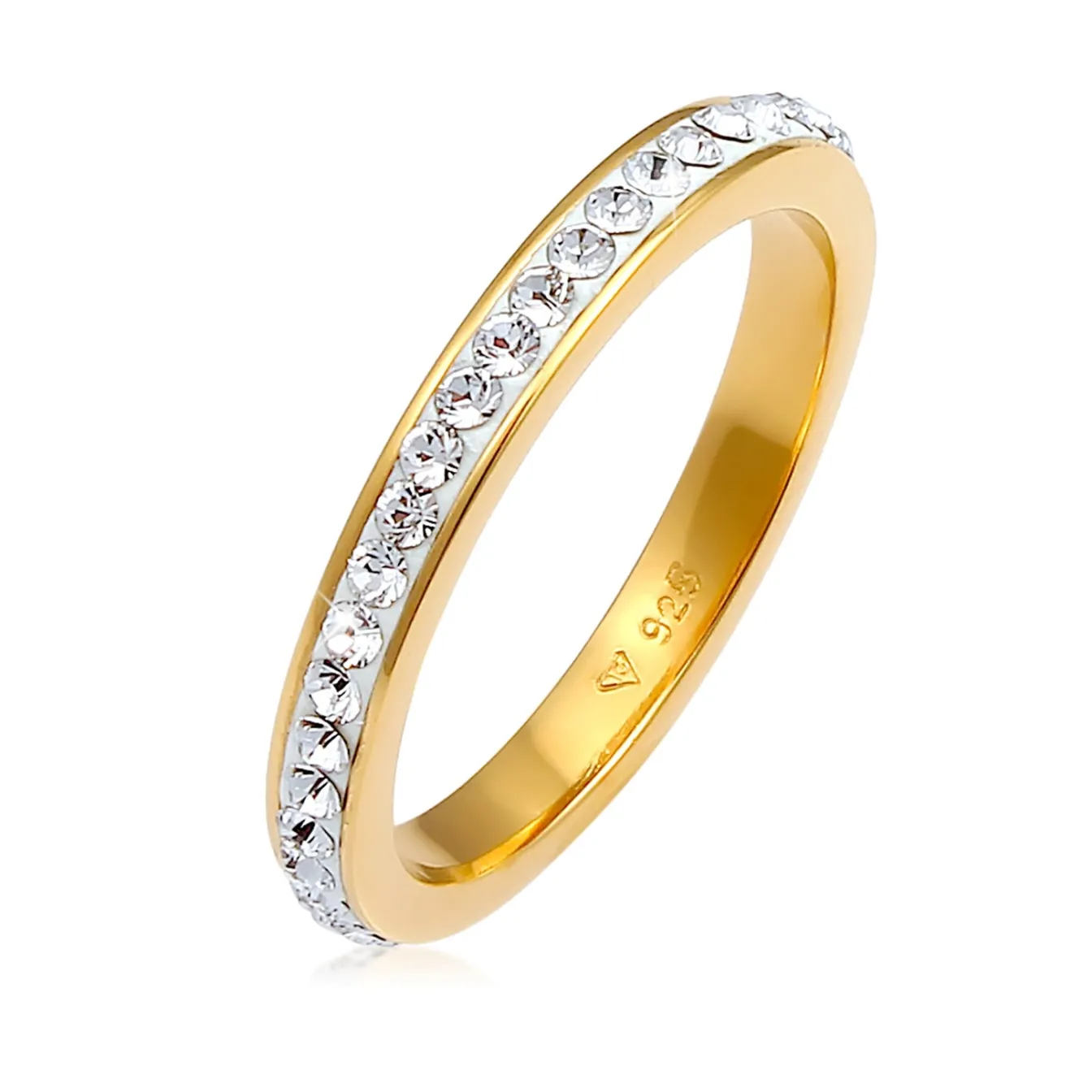 Elli "Bandring | Kristall ( Weiß )< Ringe|Vergoldet