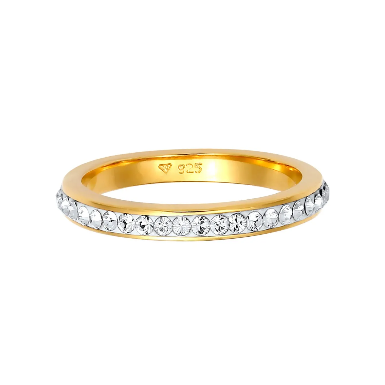 Elli "Bandring | Kristall ( Weiß )< Ringe|Vergoldet