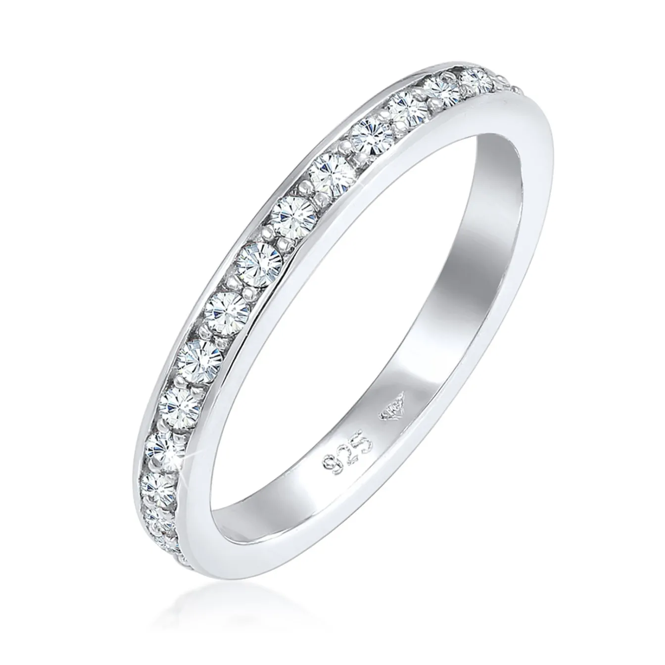 Elli "Bandring | Kristall (Weiß)< Ringe|Vergoldet